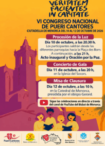 Congrés Nacional dels Pueri Cantores a Menorca. Octubre 2026