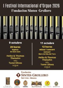 I Festival Internacional d'Orgue a Menorca. Any 2026